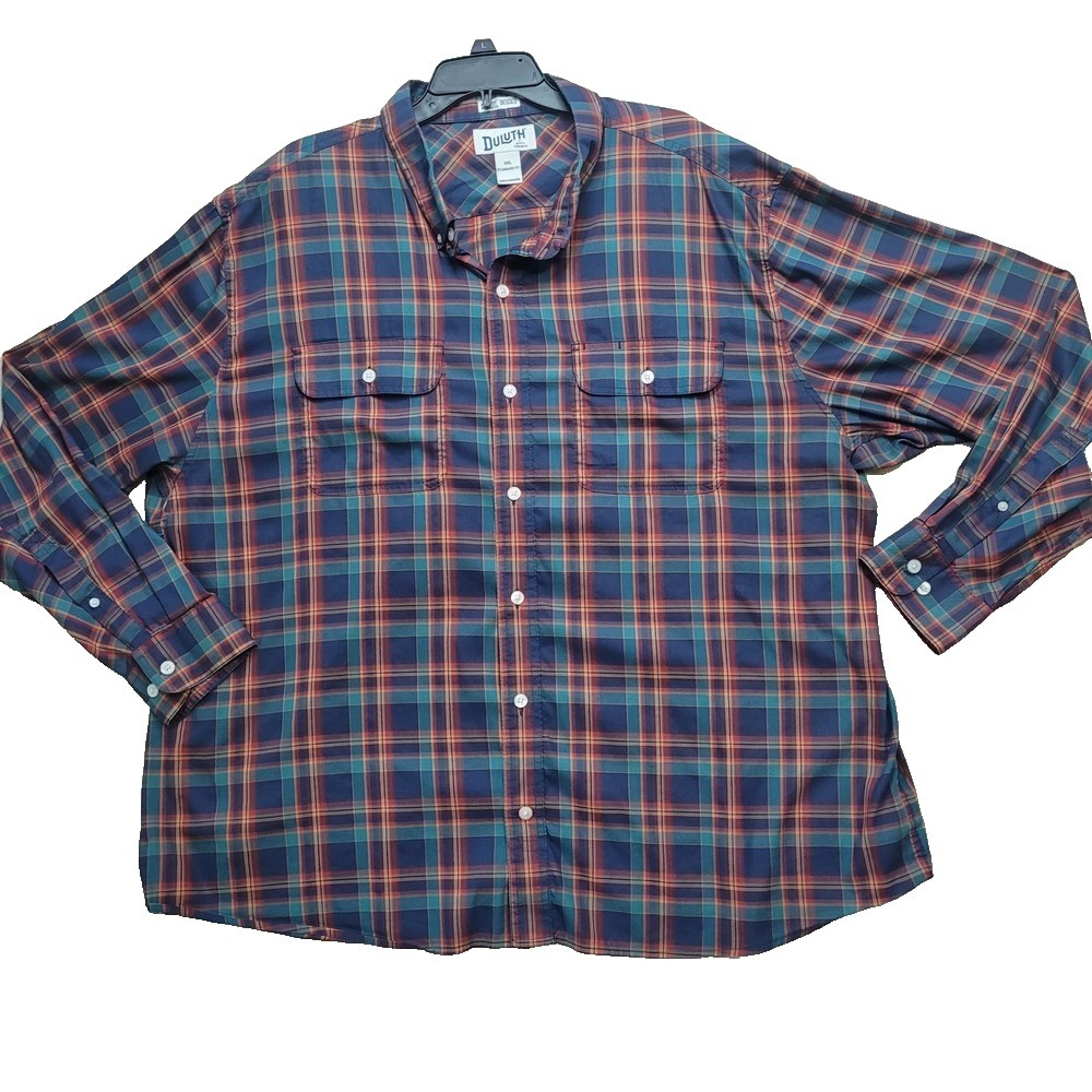 Duluth Untucked  Shirt Plaid Button Up‎ Long Sleeve 3XL Outdoor Comfort